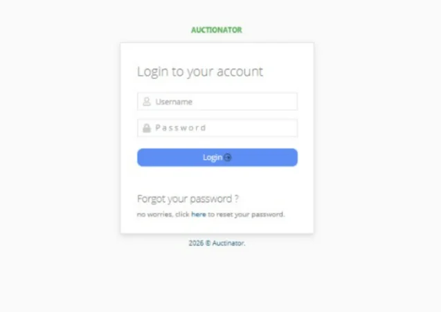 Inicio de sesión de Auctionator.